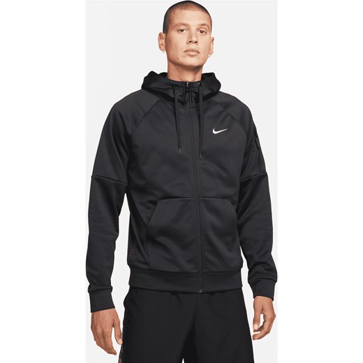 Męska bluza z zamkiem na całej długości Therma-FIT Nike Therma - Czerń ze sklepu Nike poland w kategorii Bluzy męskie - zdjęcie 178607981