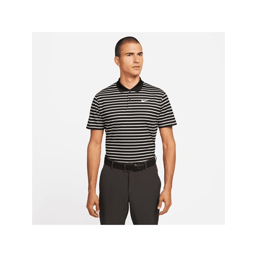 Męska koszulka polo do golfa w paski Nike Dri-FIT Victory - Czerń ze sklepu Nike poland w kategorii T-shirty męskie - zdjęcie 178608031