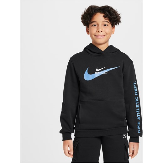 Dzianinowa bluza z kapturem dla dużych dzieci Nike Sportswear - Czerń ze sklepu Nike poland w kategorii Bluzy chłopięce - zdjęcie 178608273