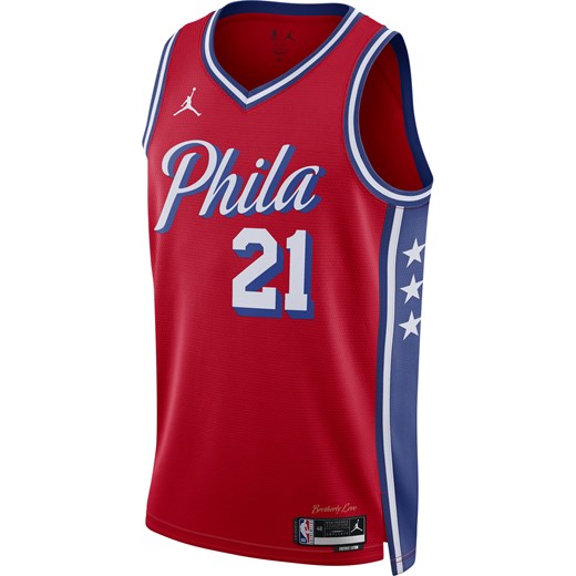 Koszulka męska Jordan Dri-FIT NBA Swingman Philadelphia 76ers Statement Edition - Czerwony ze sklepu Nike poland w kategorii T-shirty męskie - zdjęcie 178608512
