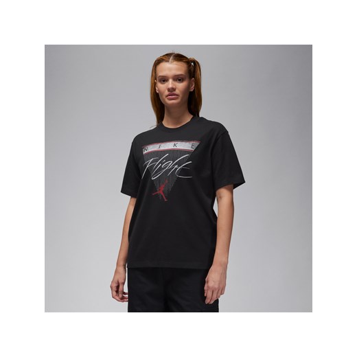 Damski T-shirt z nadrukiem Jordan Flight Heritage - Czerń ze sklepu Nike poland w kategorii Bluzki damskie - zdjęcie 178608794