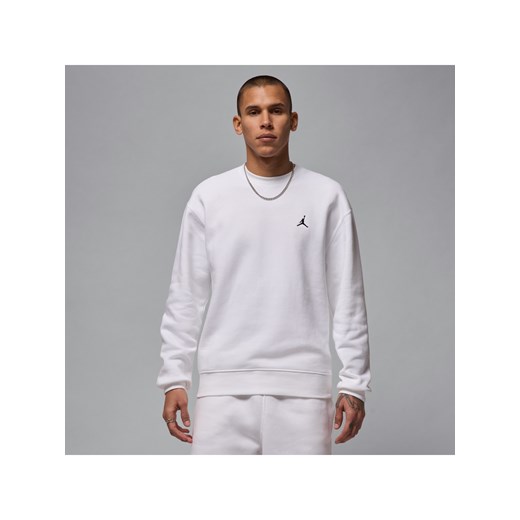 Męska bluza dresowa z półokrągłym dekoltem Jordan Brooklyn Fleece - Biel ze sklepu Nike poland w kategorii Bluzy męskie - zdjęcie 178609020