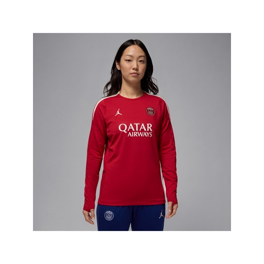 Damska dzianinowa koszulka piłkarska z półokrągłym dekoltem Jordan Dri-FIT Paris Saint-Germain Strike (wersja czwarta) - Czerwony ze sklepu Nike poland w kategorii Bluzki damskie - zdjęcie 178609433