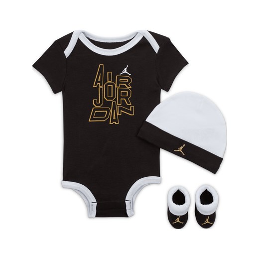 Trzyczęściowy zestaw z body dla niemowląt Jordan Holiday Shine 3-Piece Boxed Set - Czerń ze sklepu Nike poland w kategorii Komplety niemowlęce - zdjęcie 178609504