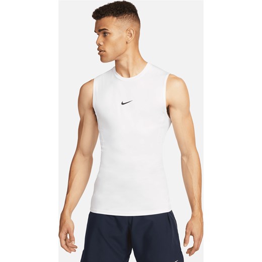 Męska przylegająca koszulka bez rękawów do fitnessu Dri-FIT Nike Pro - Biel ze sklepu Nike poland w kategorii T-shirty męskie - zdjęcie 178609712