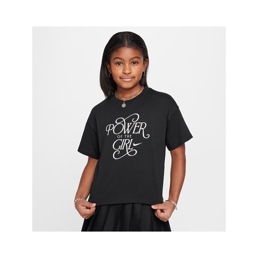 T-shirt dla dużych dzieci (dziewcząt) Nike Sportswear - Czerń ze sklepu Nike poland w kategorii Bluzki dziewczęce - zdjęcie 178609731