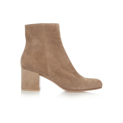 Suede ankle boots net-a-porter brazowy 