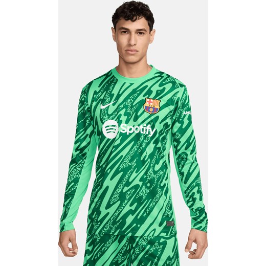 Męska koszulka piłkarska z długim rękawem Nike FC Barcelona Stadium Goalkeeper 2024/25 – replika - Zieleń ze sklepu Nike poland w kategorii T-shirty męskie - zdjęcie 178609960
