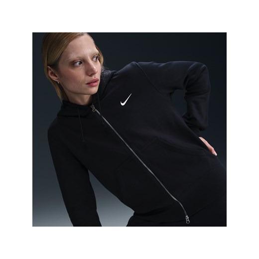 Damska bluza z kapturem i zamkiem na całej długości Nike Sportswear Phoenix Fleece - Czerń ze sklepu Nike poland w kategorii Bluzy damskie - zdjęcie 178610221