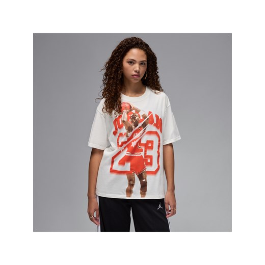 Damski T-shirt z nadrukiem Jordan - Biel ze sklepu Nike poland w kategorii Bluzki damskie - zdjęcie 178610240