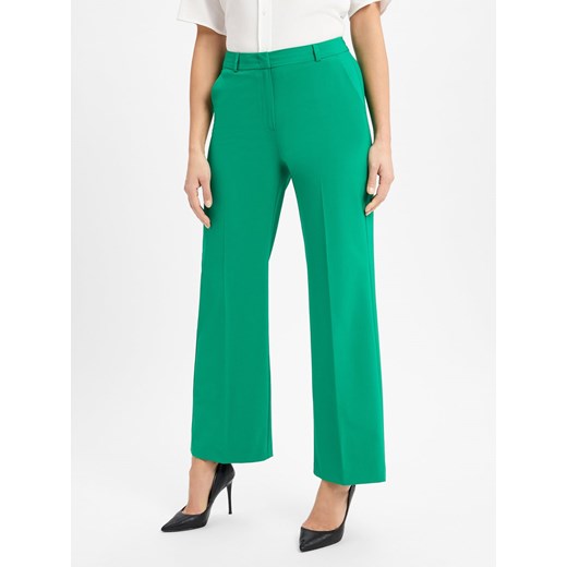 comma Damskie spodnie plisowane Kobiety Sztuczne włókno zielony jednolity ze sklepu vangraaf w kategorii Spodnie damskie - zdjęcie 178612181