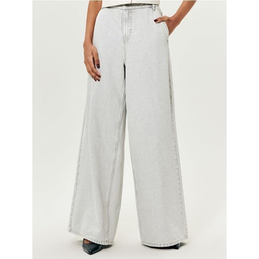 Sinsay - Jeansy wide leg high waist - szary ze sklepu Sinsay w kategorii Jeansy damskie - zdjęcie 178613294
