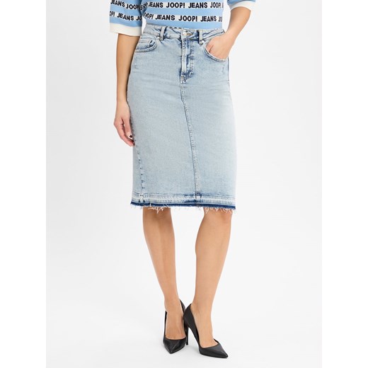 Joop Jeans Dżinsowa spódnica damska - Romy Kobiety Bawełna bielony jednolity ze sklepu vangraaf w kategorii Spódnice - zdjęcie 178615084