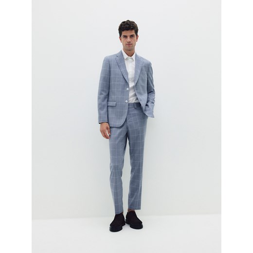 Reserved - Spodnie garniturowe slim fit - niebieski ze sklepu Reserved w kategorii Spodnie męskie - zdjęcie 178617543
