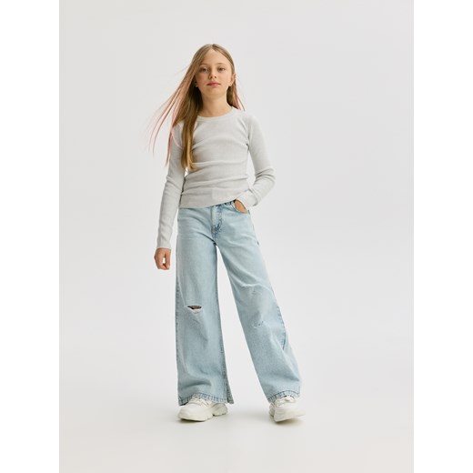 Reserved - Jeansy super wide leg - niebieski Reserved 152 (11 lat) Reserved