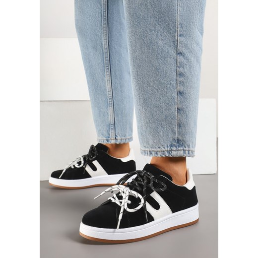 Czarne Sneakersy z Geometrycznym Wzorem Telawiela ze sklepu born2be.pl w kategorii Buty sportowe damskie - zdjęcie 178618263