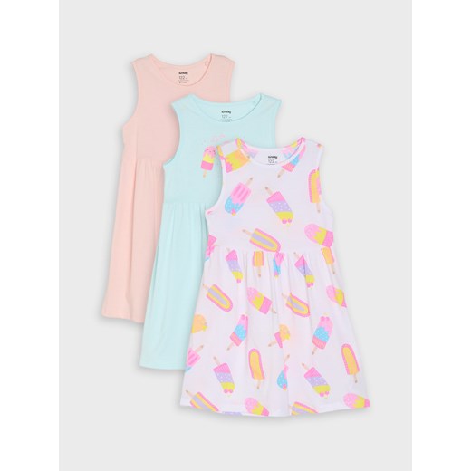 Sinsay - Sukienki 3 pack - wielobarwny Sinsay 98 Sinsay