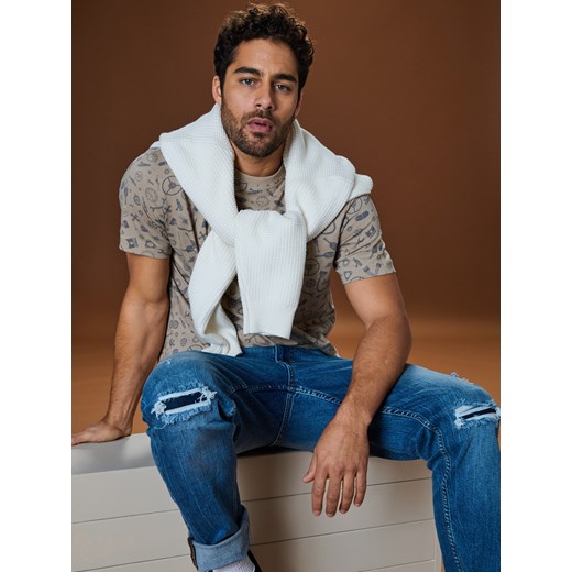 Sinsay - Koszulka z nadrukiem allover - Inny Sinsay XL Sinsay