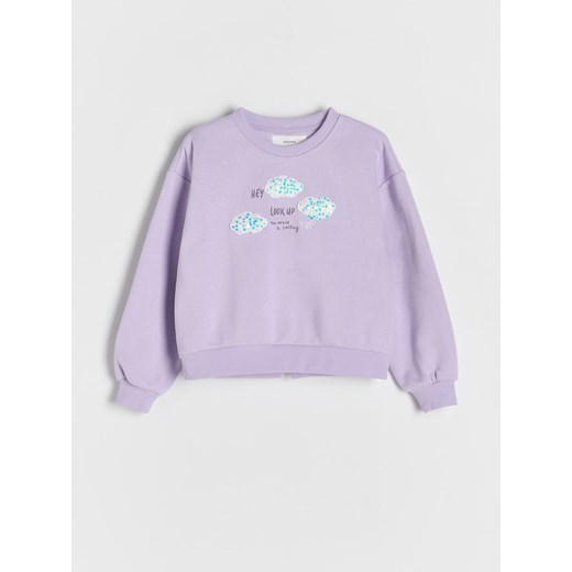 Reserved - Bluza z aplikacją - lawendowy ze sklepu Reserved w kategorii Bluzy dziewczęce - zdjęcie 178620903
