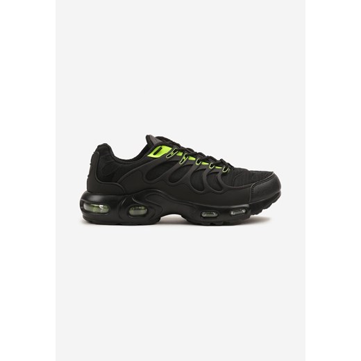 Czarno-Zielone Buty Sportowe Sneakersy z Geometrycznym Wzorem Fenirila ze sklepu born2be.pl w kategorii Buty sportowe męskie - zdjęcie 178621472