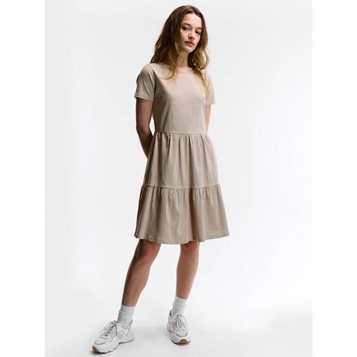 Sukienka Gate oversize'owa beżowa casualowa bawełniana mini 