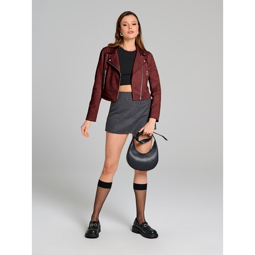 Sinsay - Kurtka ramoneska - czerwony Sinsay S Sinsay