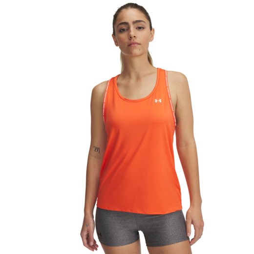 Damski top treningowy Under Armour Tech Knockout Tank - pomarańczowy ze sklepu Sportstylestory.com w kategorii Bluzki damskie - zdjęcie 178625463