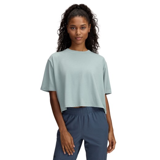 Damski t-shirt crop-top Under Armour UA Rival SS - zielony ze sklepu Sportstylestory.com w kategorii Bluzki damskie - zdjęcie 178625500