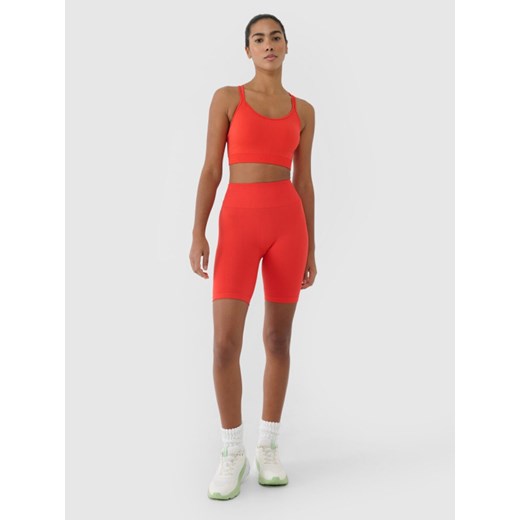 Damski biustonosz treningowy 4F 4FRSS25USBAF211 - czerwony XS/S Sportstylestory.com
