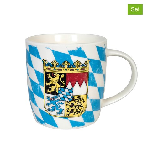 Könitz Kubki jumbo (2 szt.) &quot;Bayern&quot; w kolorze niebiesko-białym - 400 ml ze sklepu Limango Polska w kategorii Kubki - zdjęcie 178626763