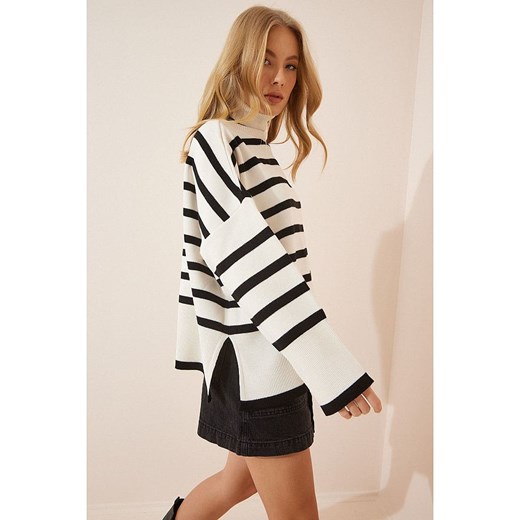 Happiness Istanbul Sweter w kolorze kremowo-czarnym ze sklepu Limango Polska w kategorii Swetry damskie - zdjęcie 178626772