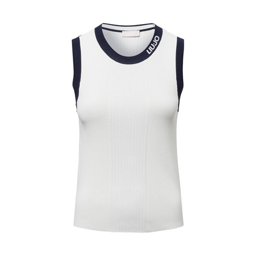 Liu Jo Collection Damski top z dzianiny Kobiety écru jednolity ze sklepu vangraaf w kategorii Bluzki damskie - zdjęcie 178635430