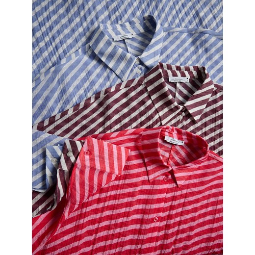 Reserved - Wzorzysta koszula z wiskozą - granatowy Reserved L Reserved