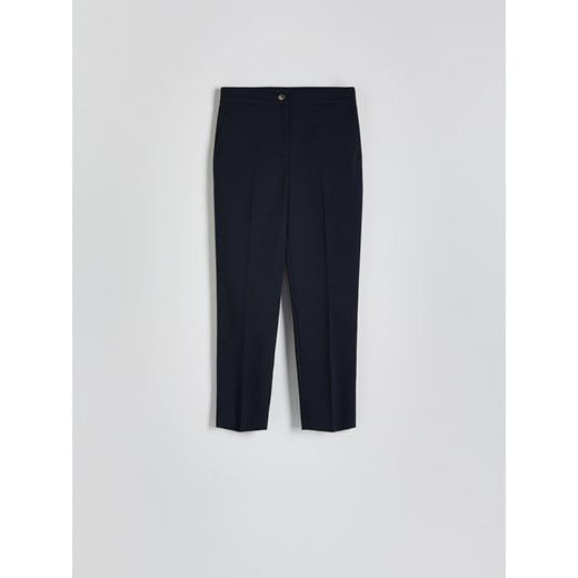 Reserved - Spodnie slim z kantem - granatowy Reserved 40 Reserved