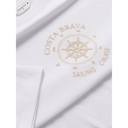 Reserved - T-shirt regular z nadrukiem - biały Reserved L Reserved