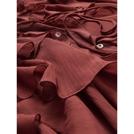 Reserved - Koszula z efektownymi falbanami - bordowy Reserved XL Reserved