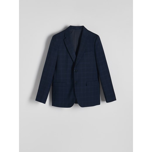 Reserved - Marynarka slim fit z wiskozą - granatowy Reserved 50 Reserved