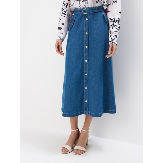 Spódnica Mohito midi jeansowa 