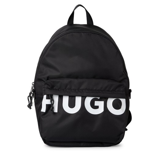 HUGO Plecak - Shaun Backpack Mężczyźni czarny wypukły wzór tkaniny ze sklepu vangraaf w kategorii Plecaki - zdjęcie 178641504
