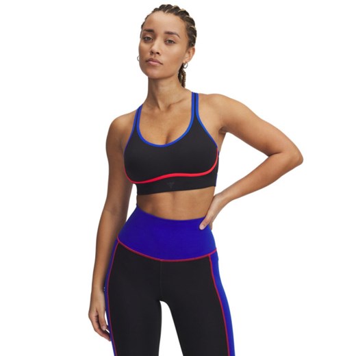 Biustonosz treningowy Under Armour Project Rock Bra - czarny ze sklepu Sportstylestory.com w kategorii Biustonosze - zdjęcie 178643004