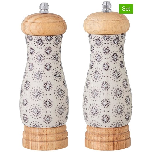 Bloomingville 2-częściowy zestaw &quot;Elsa&quot; w kolorze beżowo-jasnobrązowym - wys. 11 x Ø 6 cm ze sklepu Limango Polska w kategorii Młynki do soli i pieprzu - zdjęcie 178644924