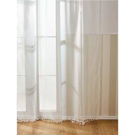 Sinsay - Firana z frędzlami - biały Sinsay One Size Sinsay