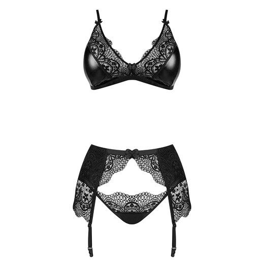 Komplet bielizny damskiej Obsidian Desire Set, Kolor czarny, Rozmiar S/M, Beauty Night ze sklepu Intymna w kategorii Komplety bielizny damskiej - zdjęcie 178649074