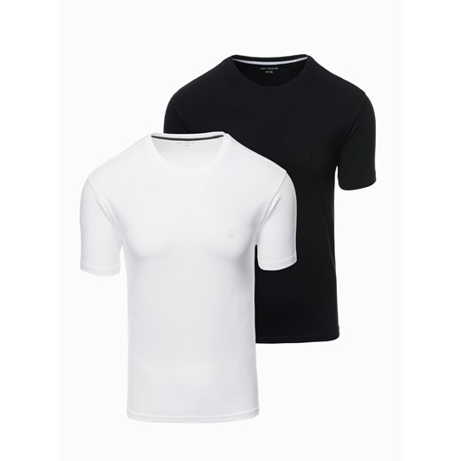 Zestaw męskich t-shirtów z okrągłym dekoltem – biały/czarny V2 Z101 ze sklepu ombre w kategorii T-shirty męskie - zdjęcie 178651352