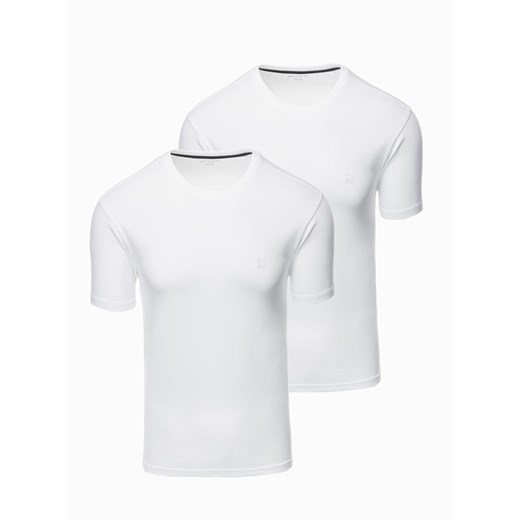 Zestaw męskich t-shirtów z okrągłym dekoltem - biała V4 Z101 ze sklepu ombre w kategorii T-shirty męskie - zdjęcie 178651353