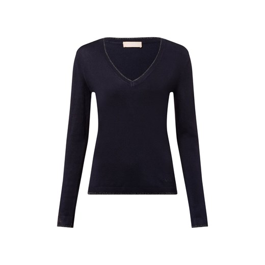 Liu Jo Collection Sweter damski Kobiety wiskoza granatowy jednolity ze sklepu vangraaf w kategorii Bluzki damskie - zdjęcie 178651441
