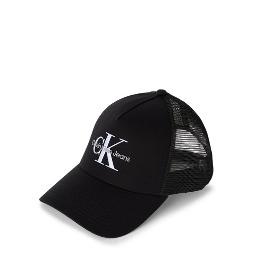Calvin Klein Jeans Męska czapka z daszkiem - Monologo 5 Panel Mesh Back Cap Mężczyźni czarny jednolity ze sklepu vangraaf w kategorii Czapki z daszkiem męskie - zdjęcie 178651494