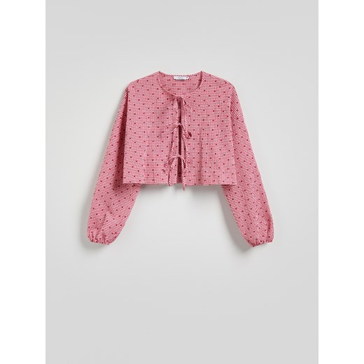 Reserved - Bluzka w serca - różowy Reserved S Reserved