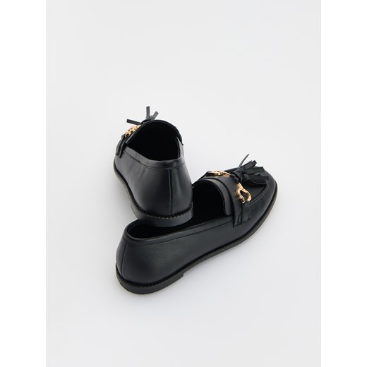 Reserved - Loafersy z imitacji skóry - czarny Reserved 39 Reserved