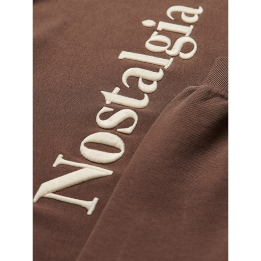 Reserved - Bawełniana bluza z haftem - brązowy Reserved M Reserved